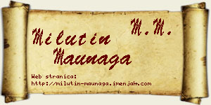 Milutin Maunaga vizit kartica
